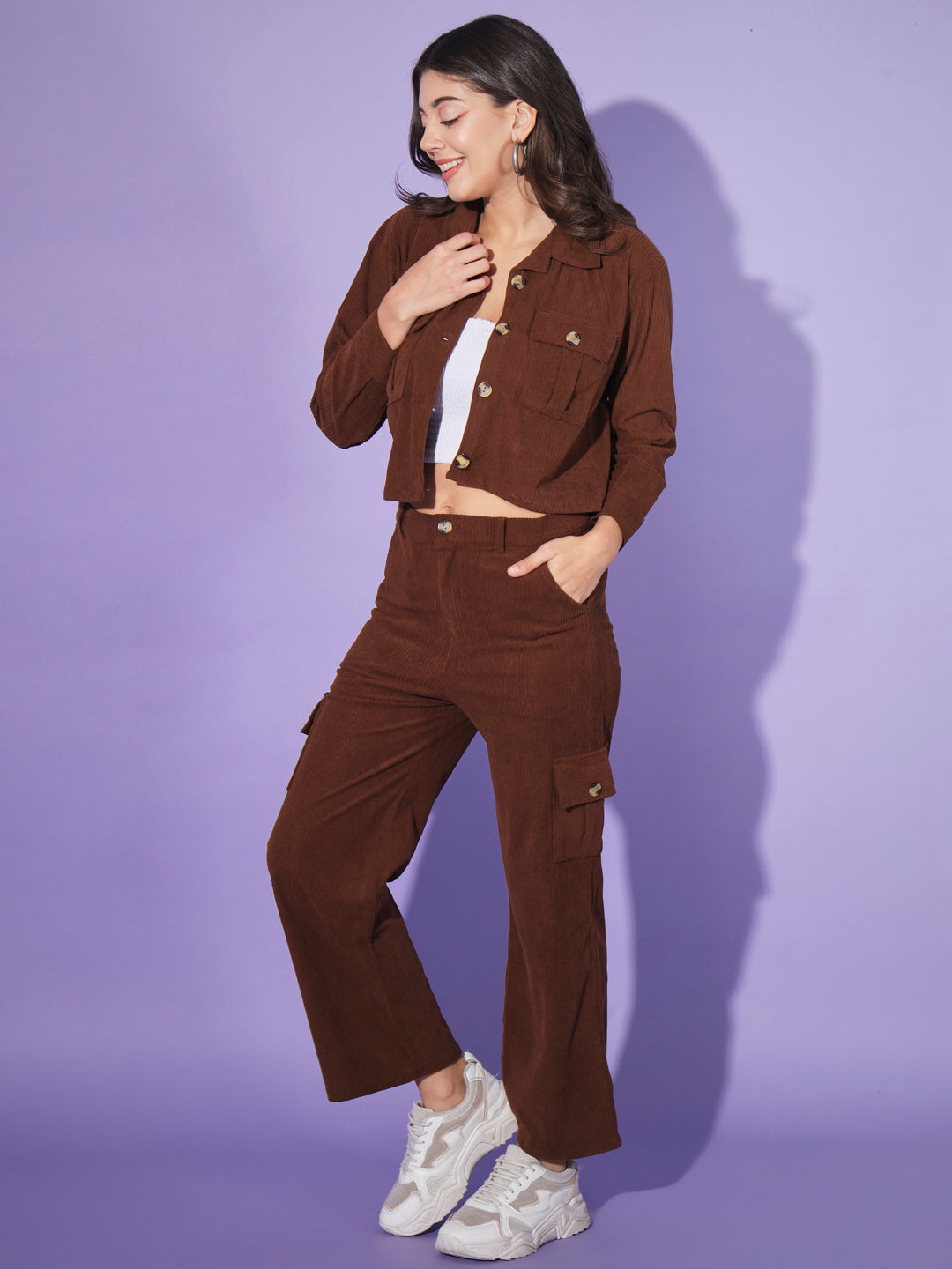 Corduroy Co ord Set-Brown