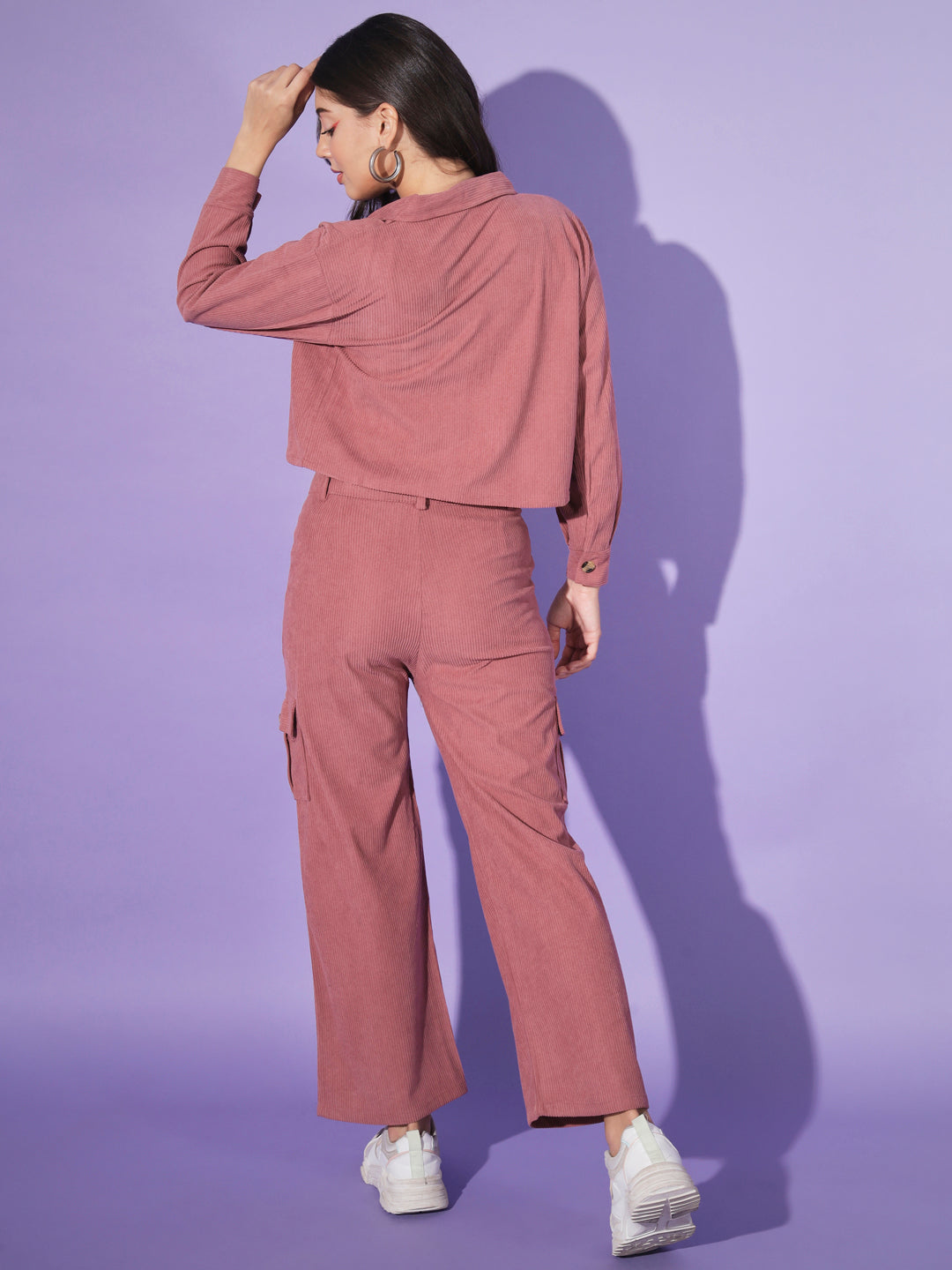 Corduroy Co ord Set-Onion Pink