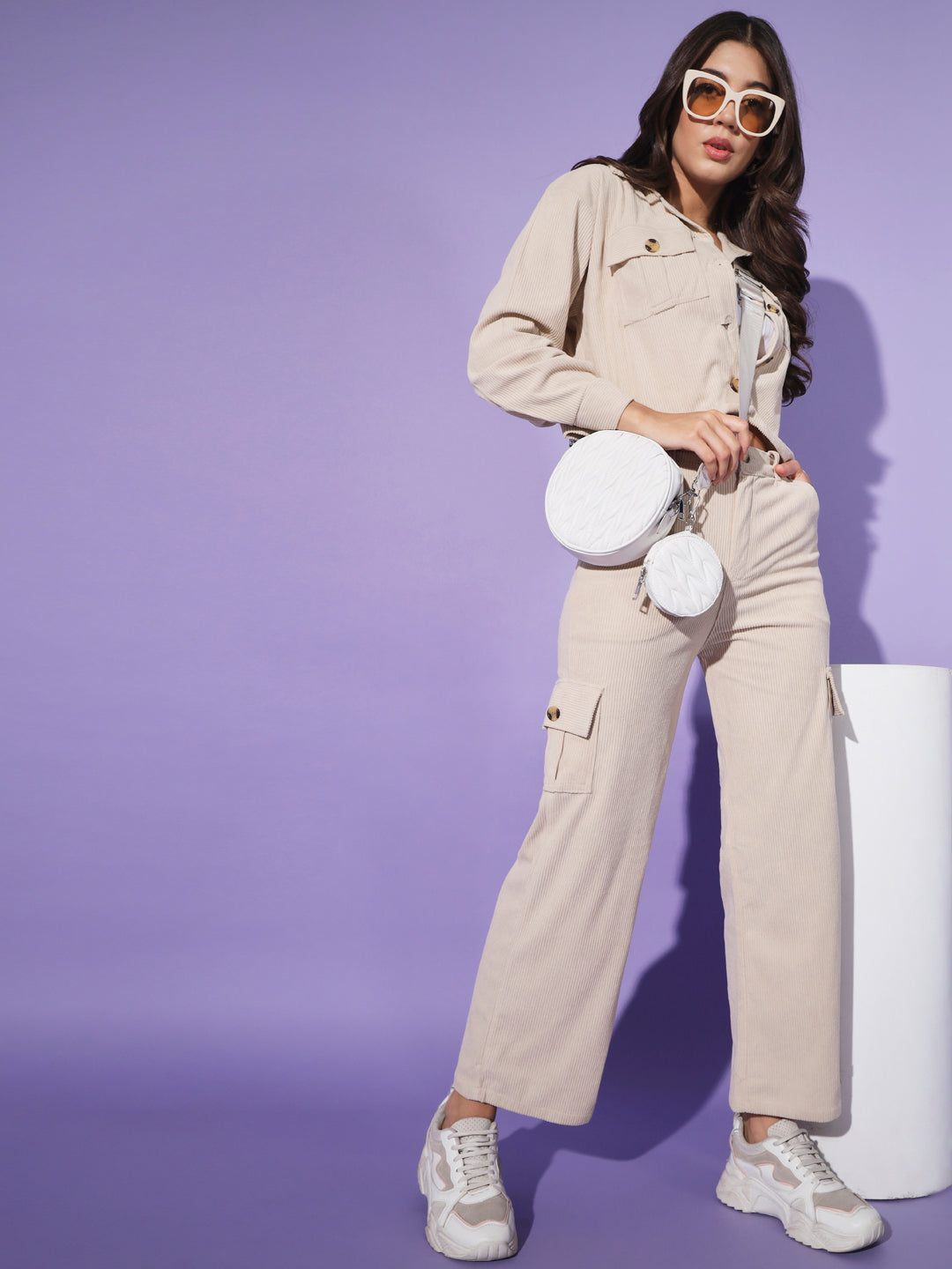 Corduroy Co ord Set-Beige