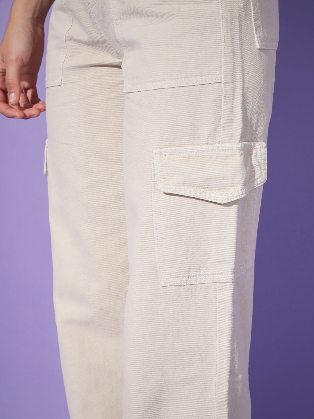 Cargo Jeans-Beige 6 Pockets