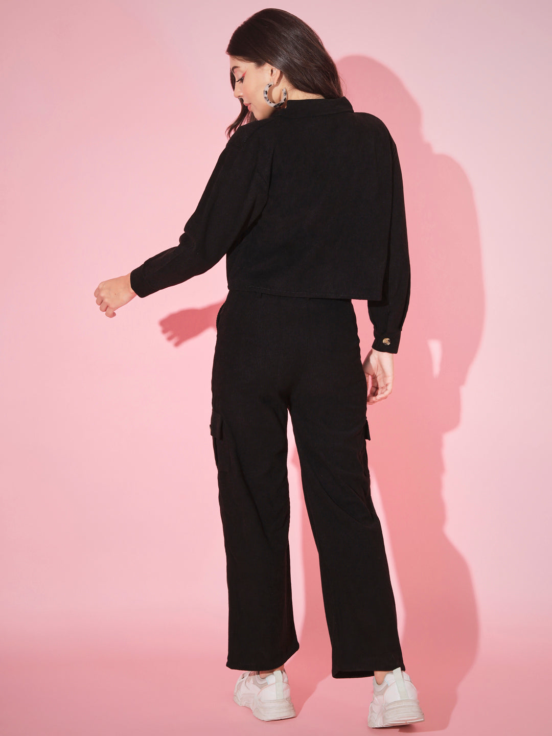 Corduroy Co ord Set-Black