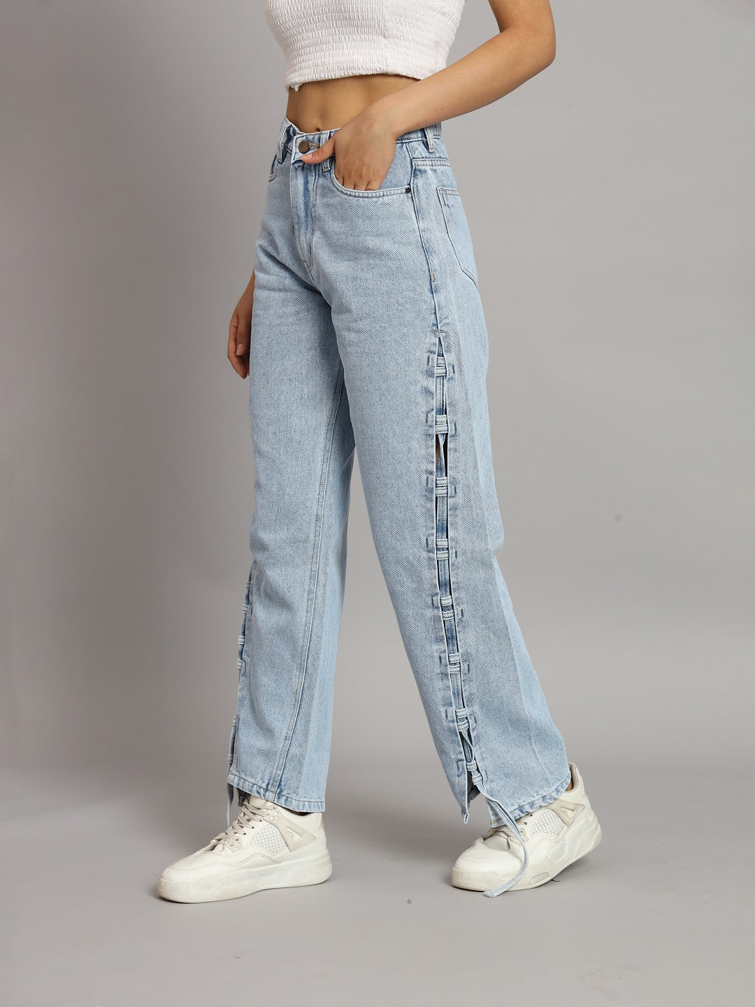 The Straightfit Slit Denims Blue