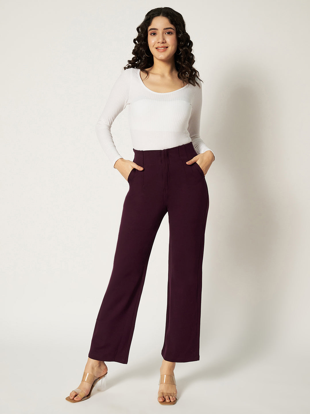 PREMIUM PLEATED PANTS-WINE