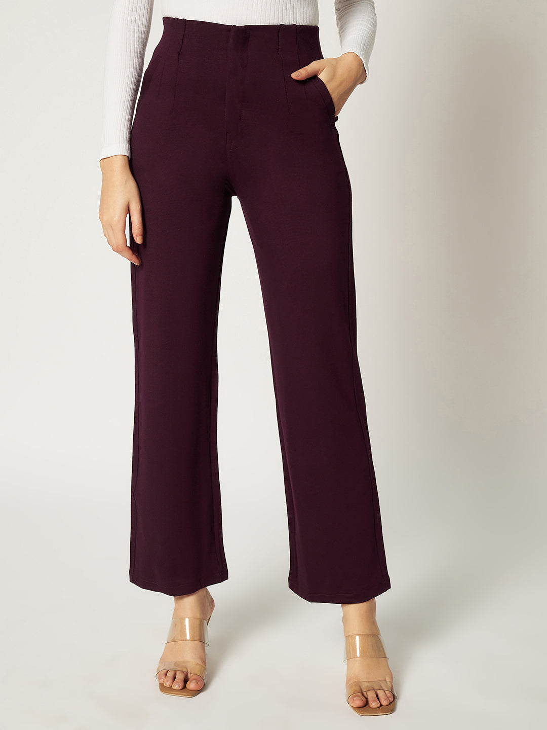 PREMIUM PLEATED PANTS-WINE