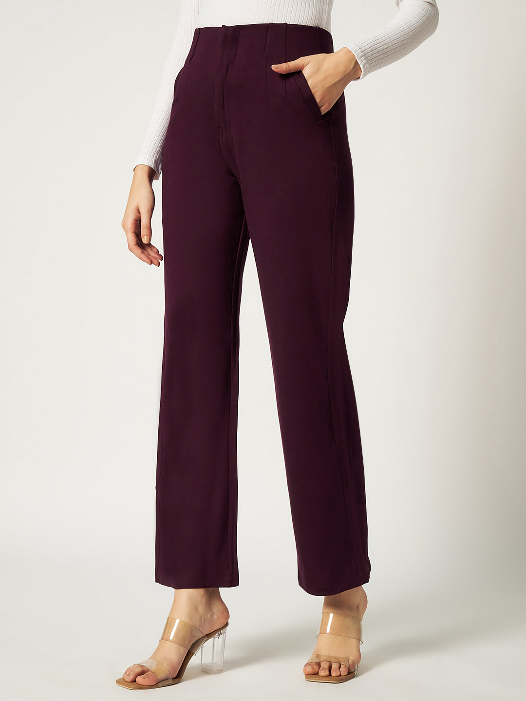 PREMIUM PLEATED PANTS-WINE