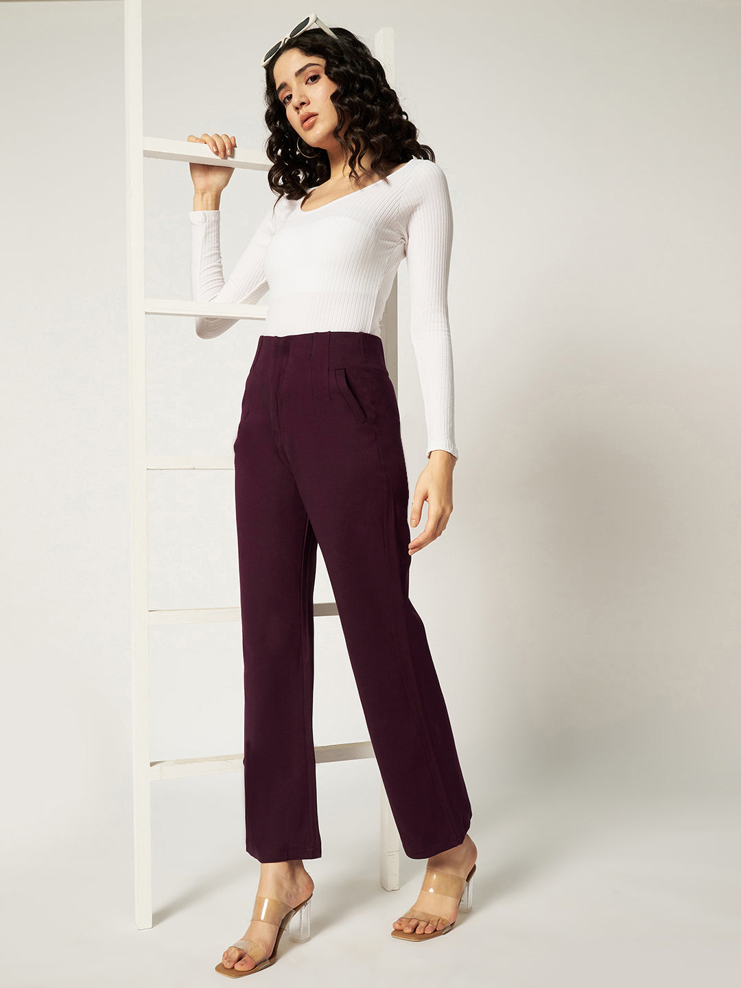 PREMIUM PLEATED PANTS-WINE