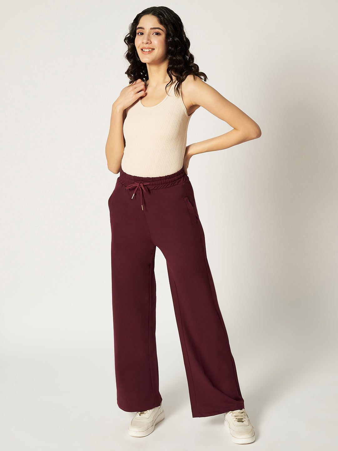 STRAIGHTFIT COTTON LOWER-WINE