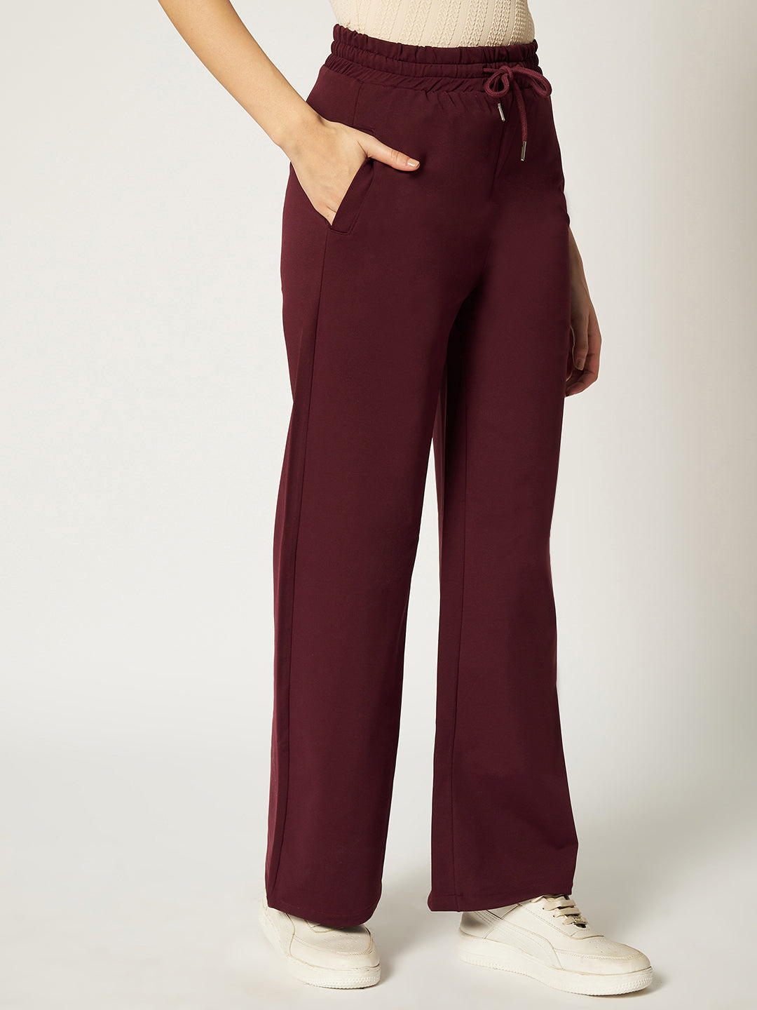 STRAIGHTFIT COTTON LOWER-WINE