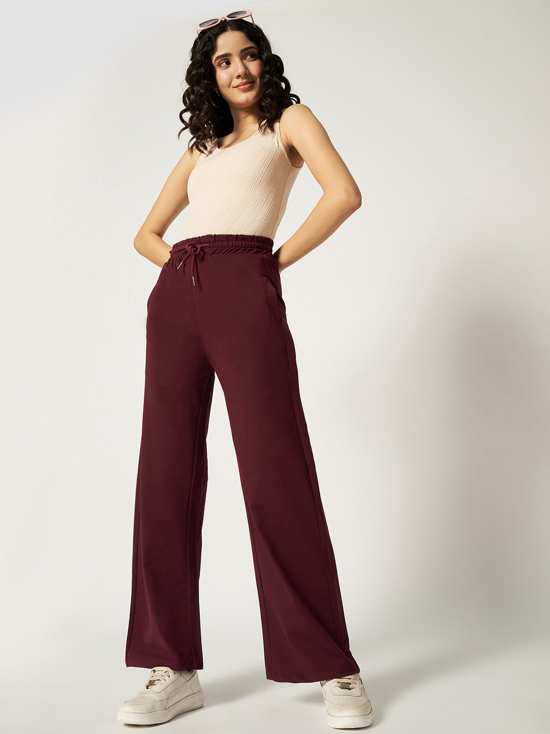 STRAIGHTFIT COTTON LOWER-WINE