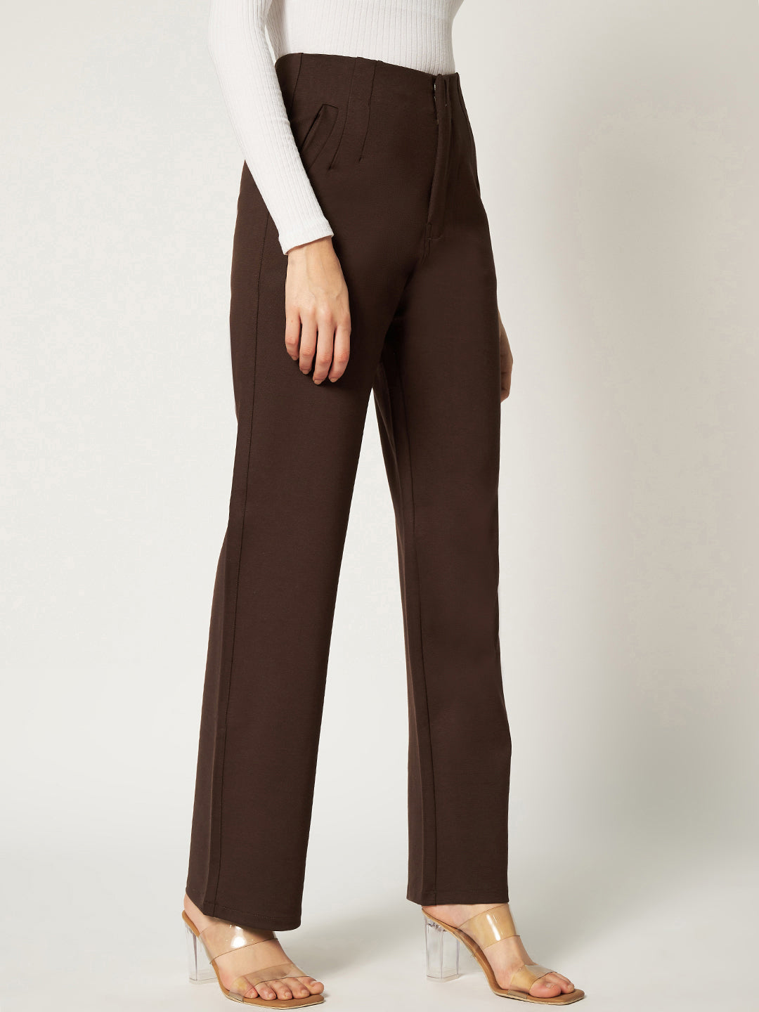 PREMIUM PLEATED PANTS-DARK BROWN