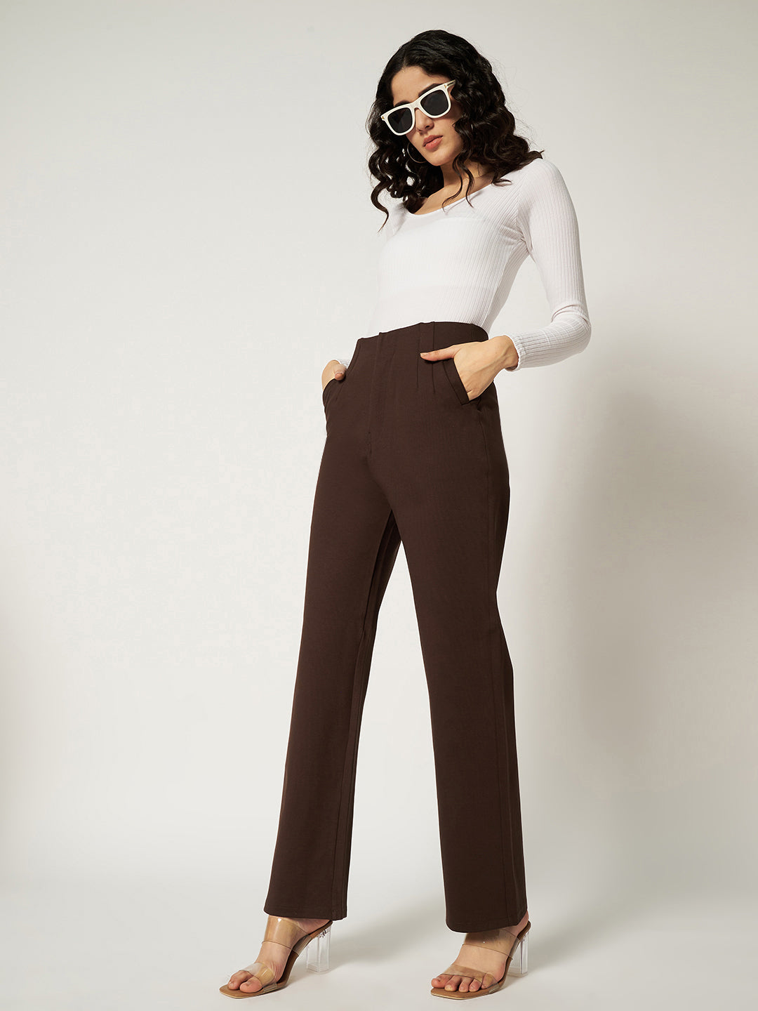 PREMIUM PLEATED PANTS-DARK BROWN