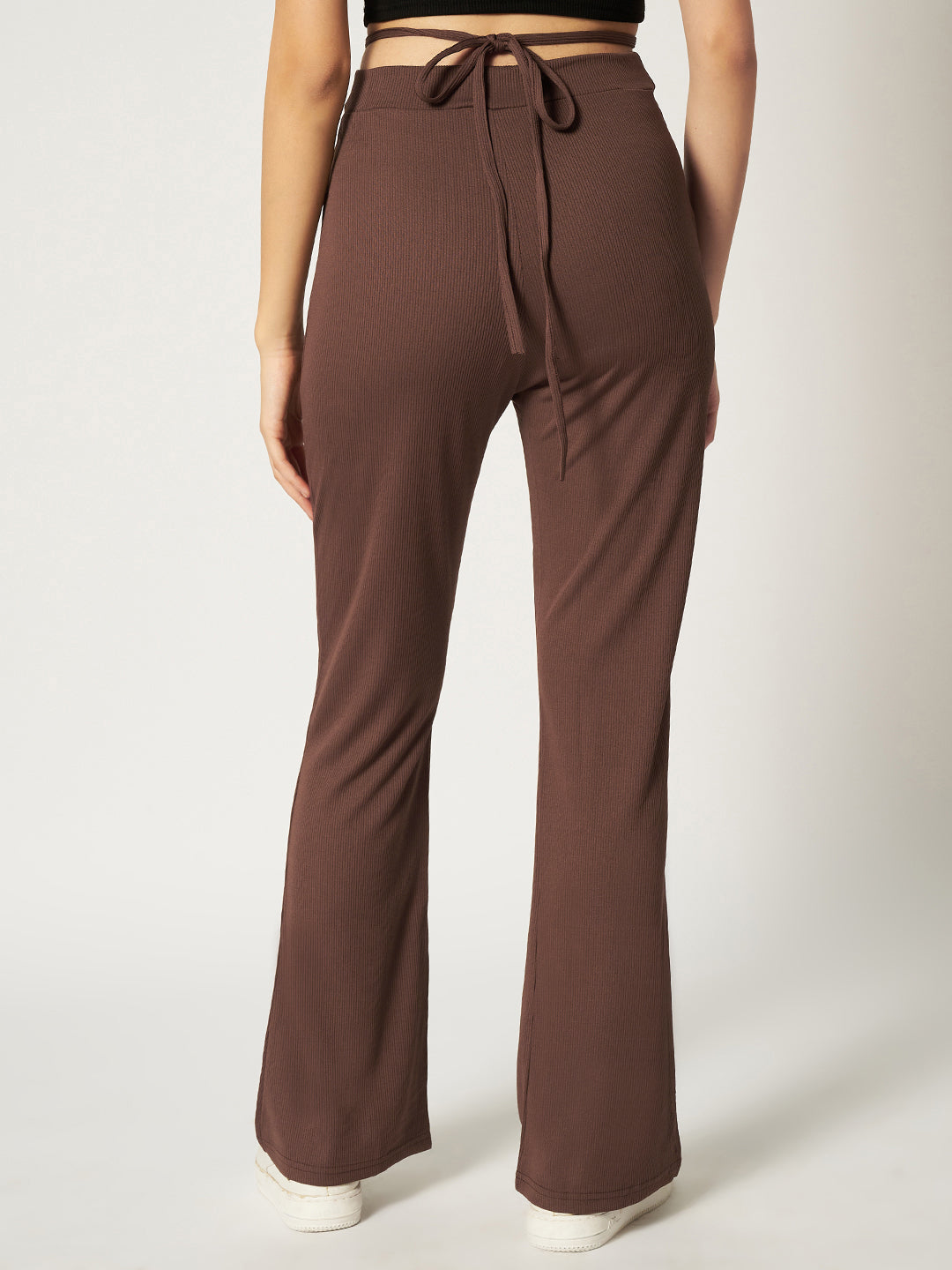 RIBBED BOOTCUT TROUSER BROWN