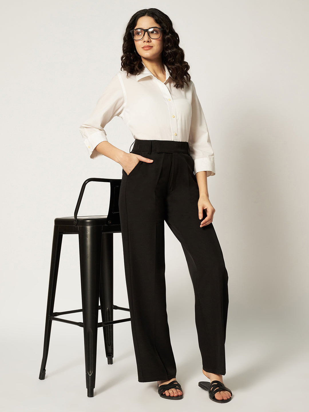 THE VINTAGE KOREAN PANTS-BLACK