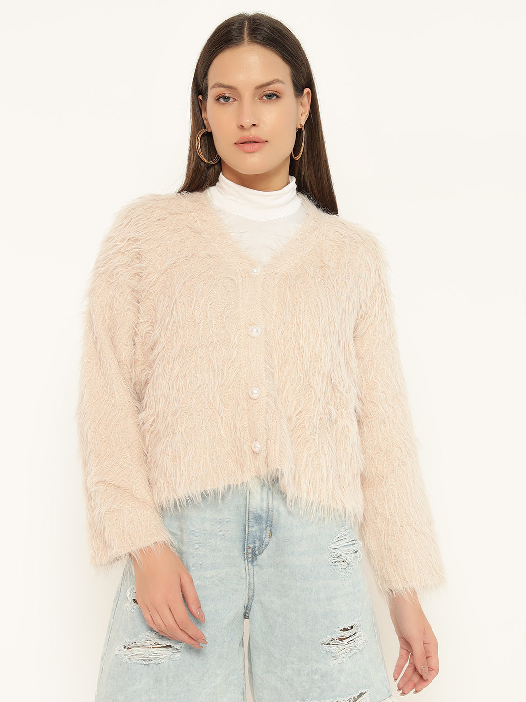 SOFT FUR SWEATER-BEIGE