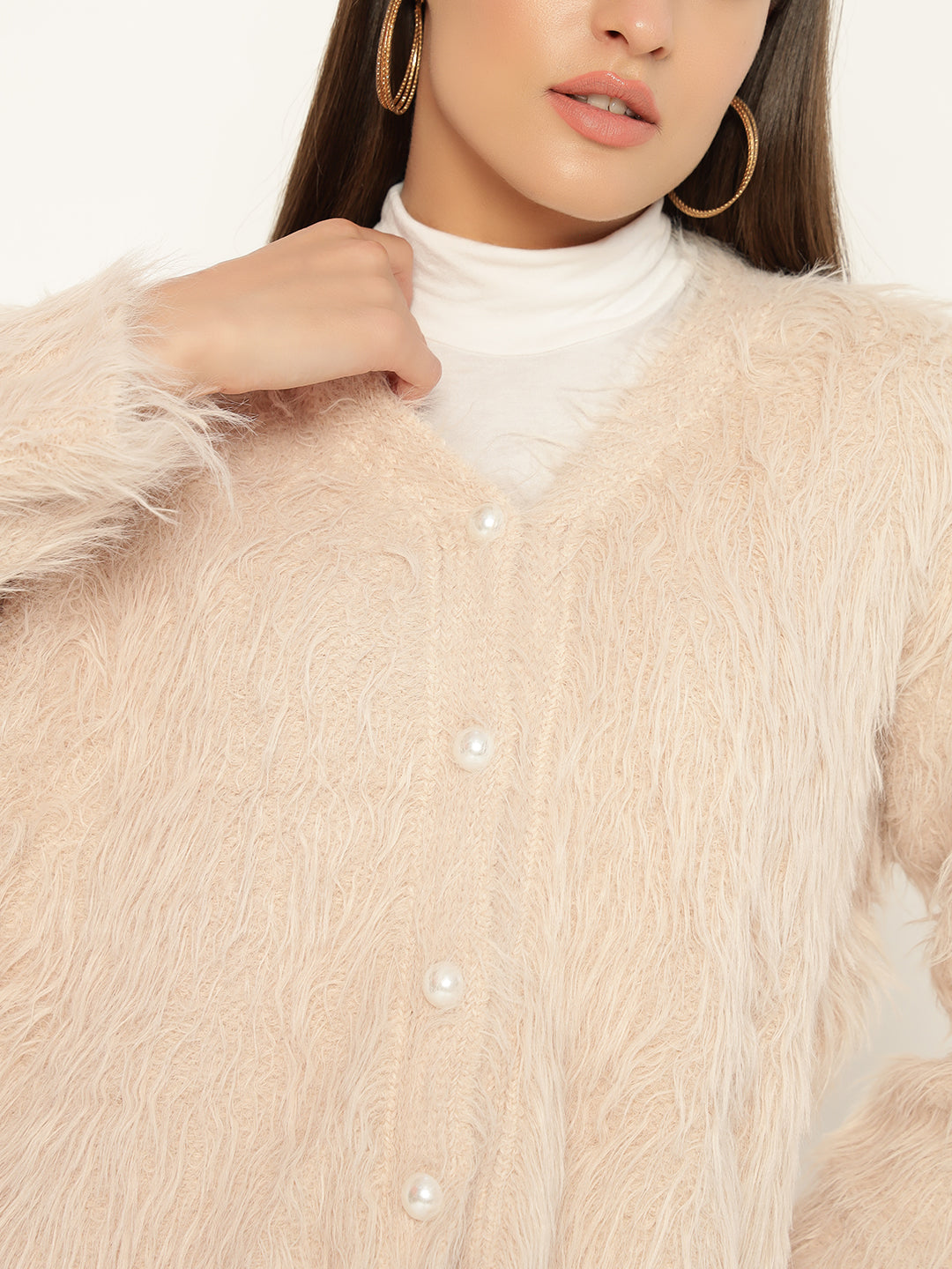 SOFT FUR SWEATER-BEIGE