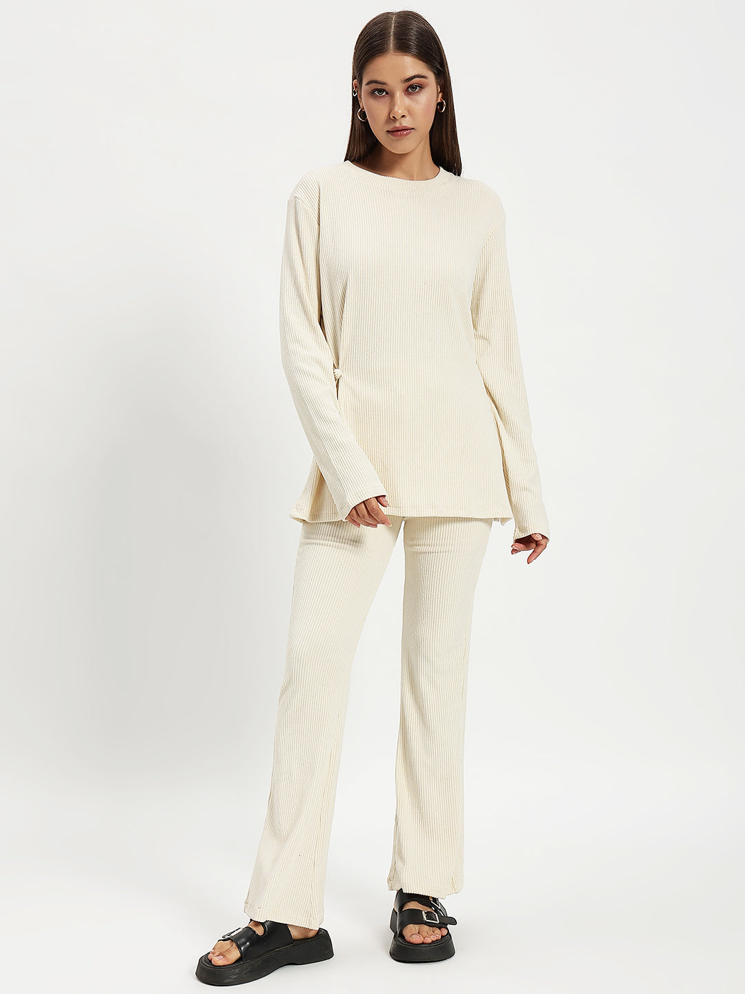 BEIGE PURE CORDUROY CO ORD WOMEN