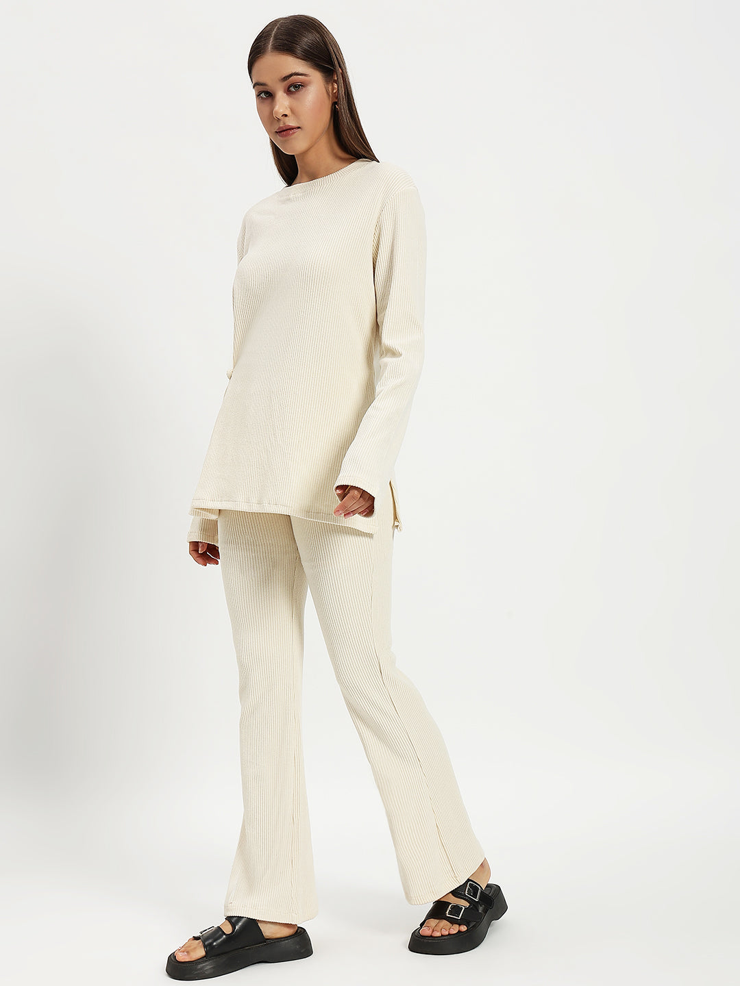 BEIGE PURE CORDUROY CO ORD WOMEN