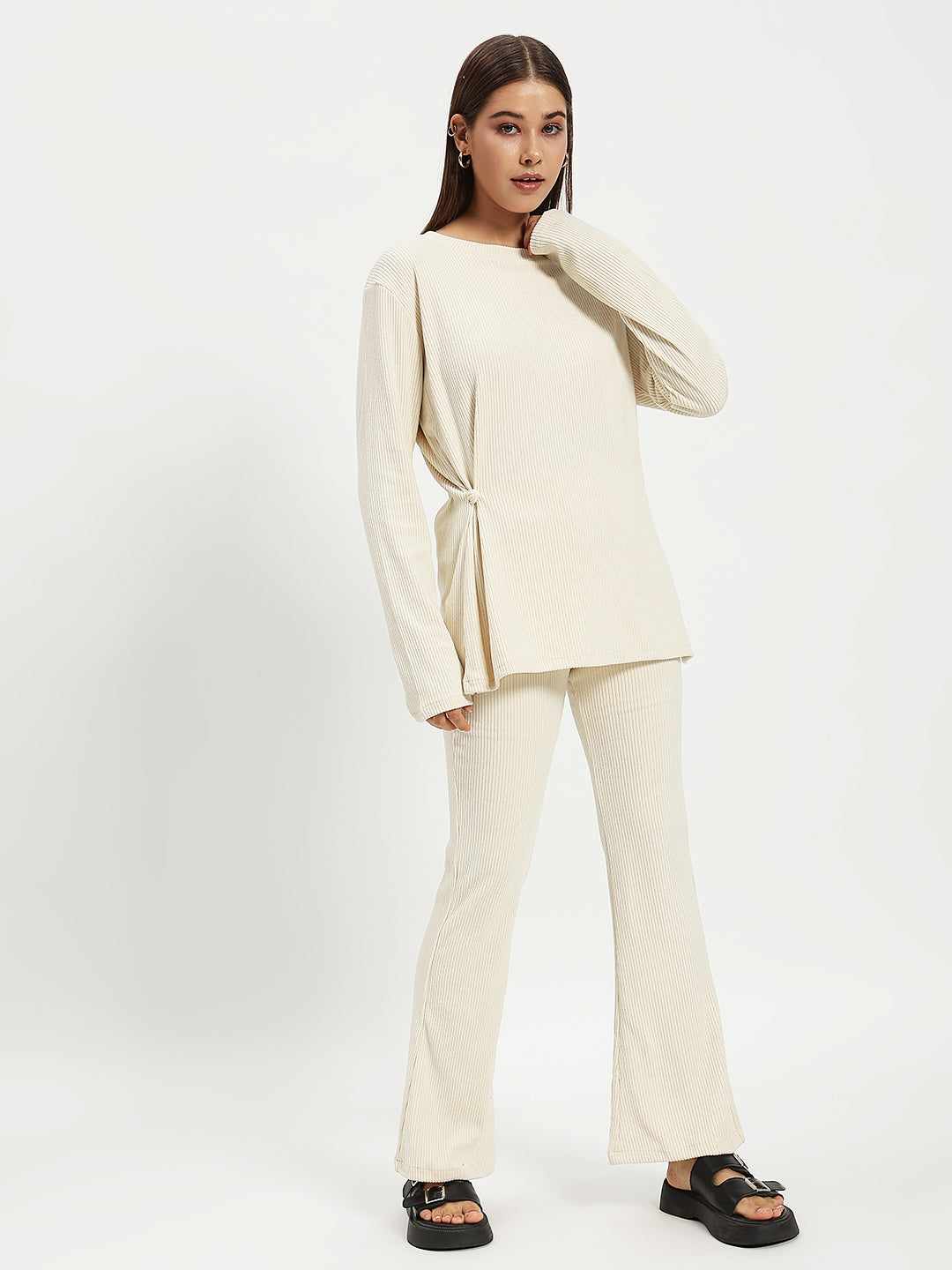 BEIGE PURE CORDUROY CO ORD WOMEN