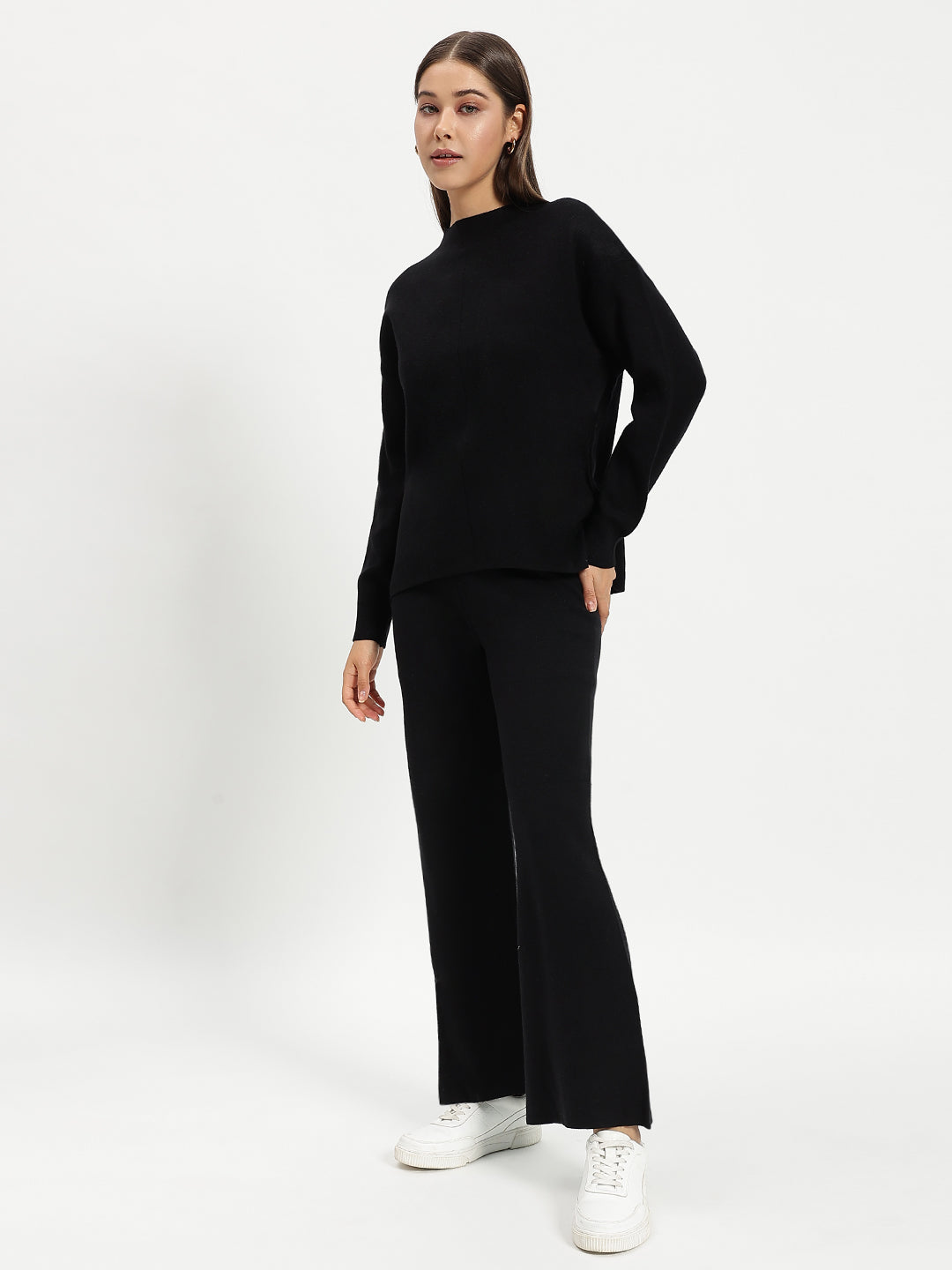 WOOLEN SOLID CO ORD BLACK