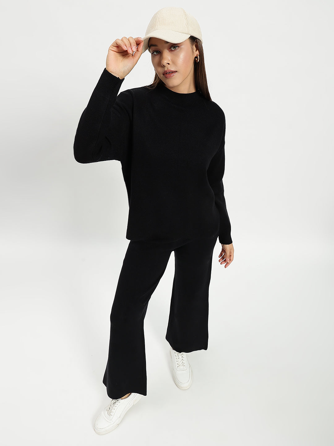 WOOLEN SOLID CO ORD BLACK