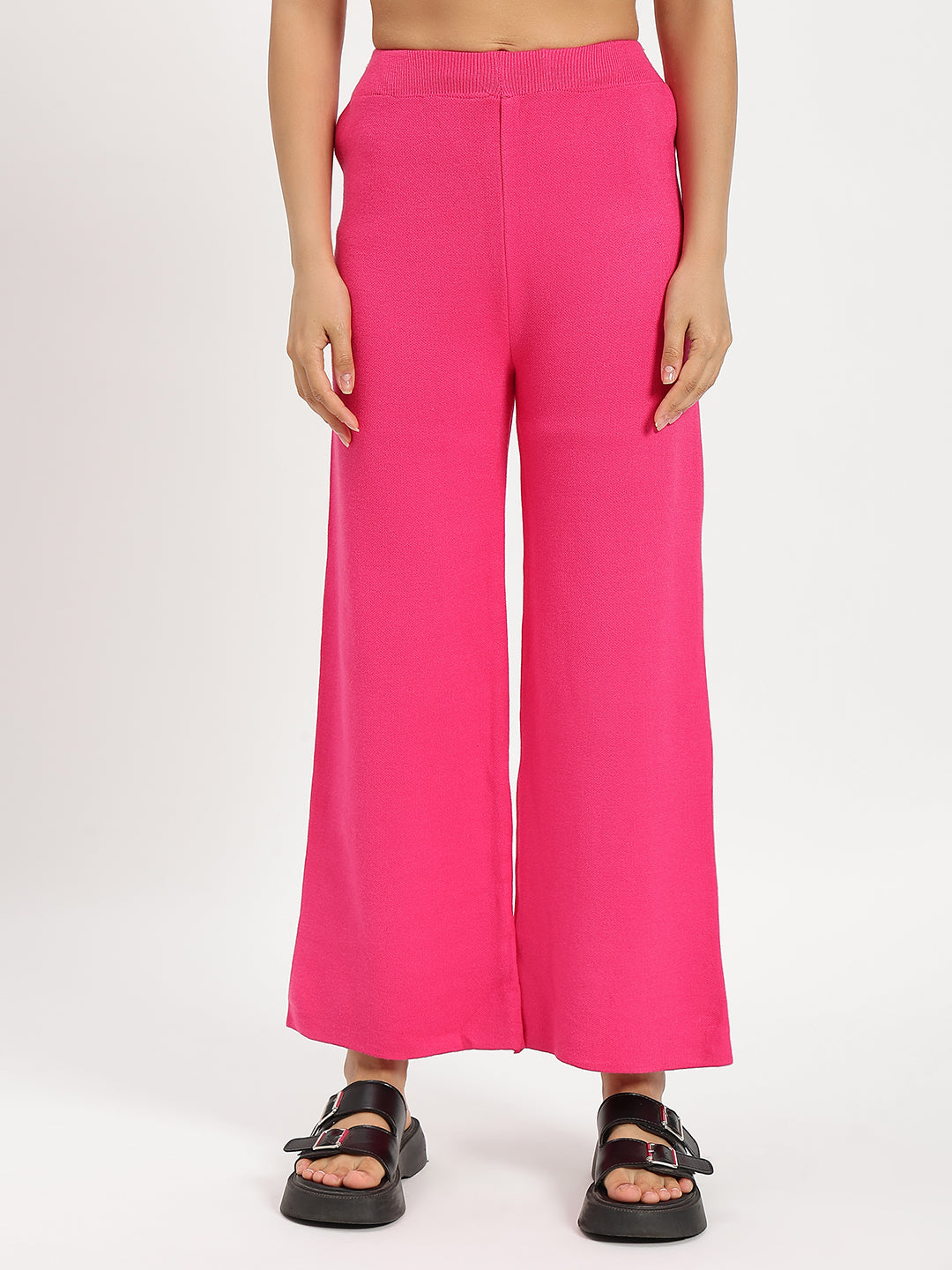 WOOLEN SOLID CO ORD HOT PINK