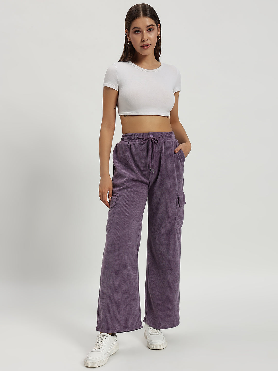 WOMEN WOOLEN CARGO PURPLE