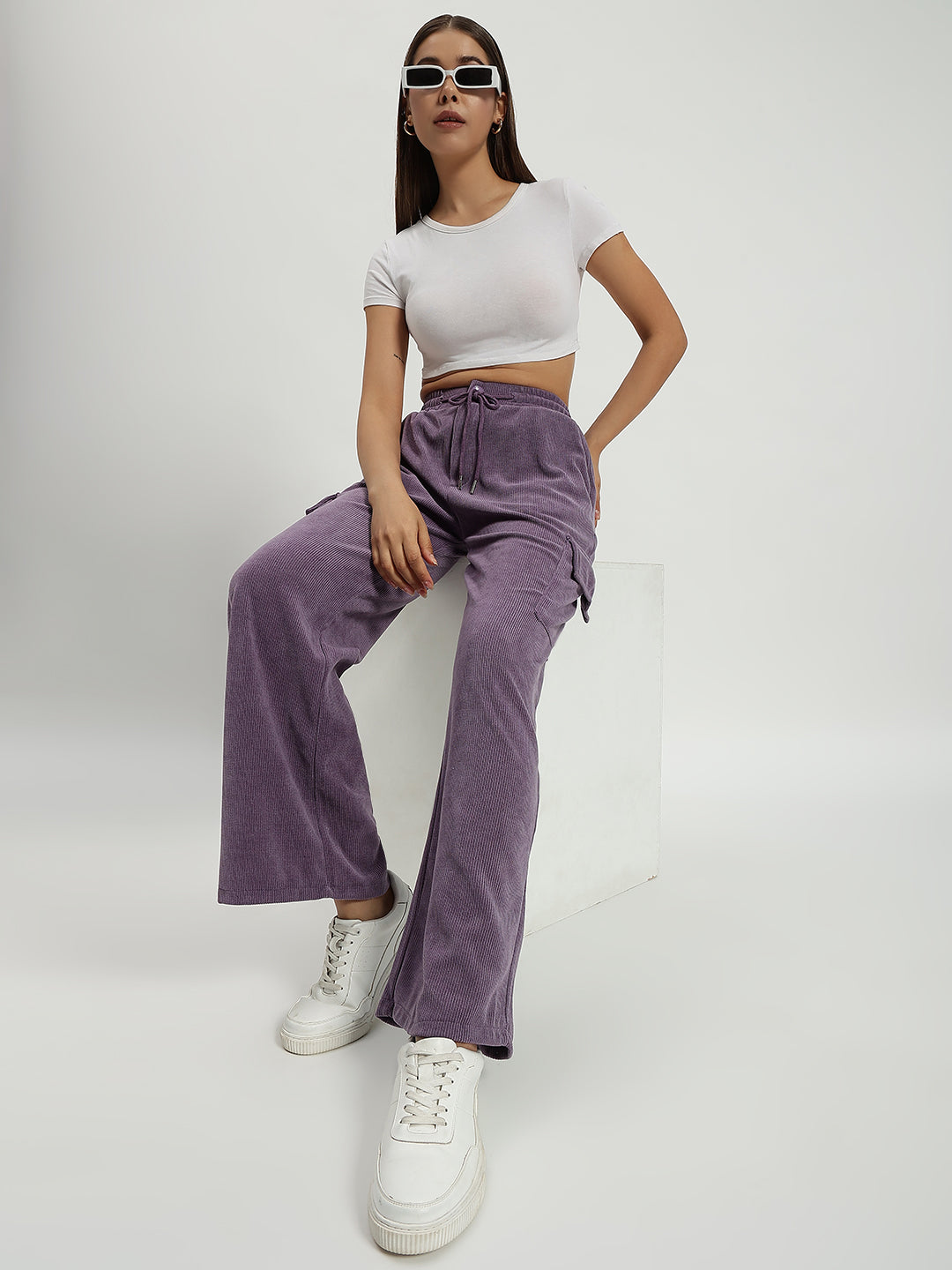 WOMEN WOOLEN CARGO PURPLE