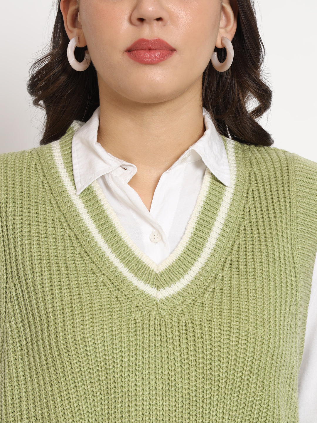 Vintage Women Jersey Sweater-Green