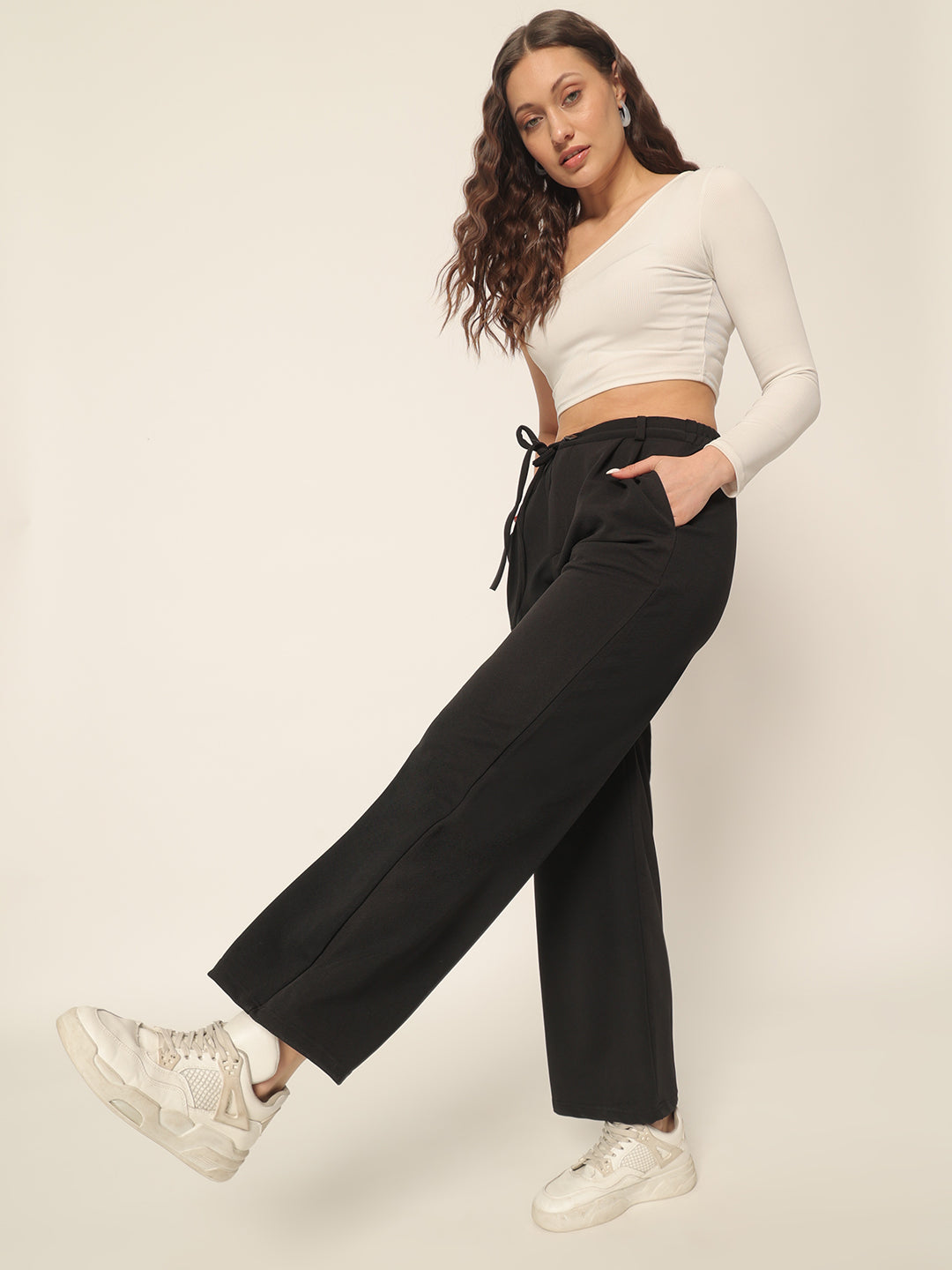 DRAWSTRING PANTS-BLACK