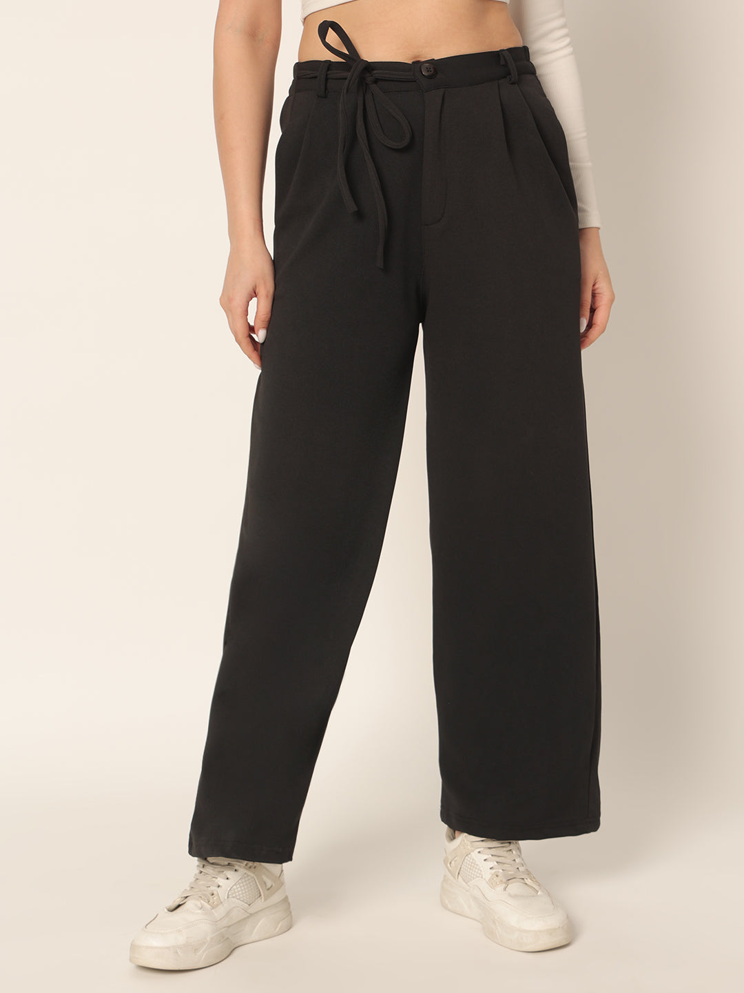 DRAWSTRING PANTS-BLACK