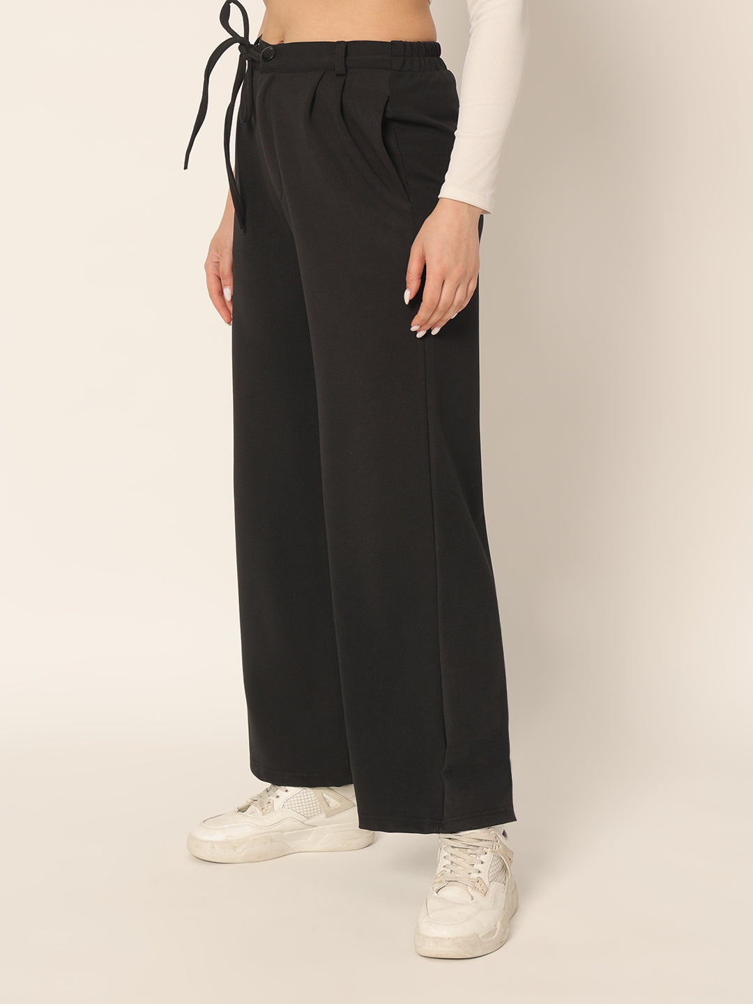 DRAWSTRING PANTS-BLACK