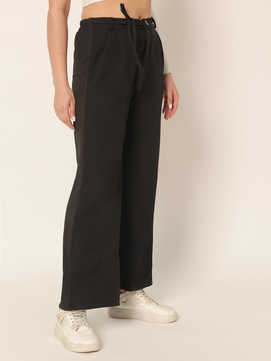 DRAWSTRING PANTS-BLACK