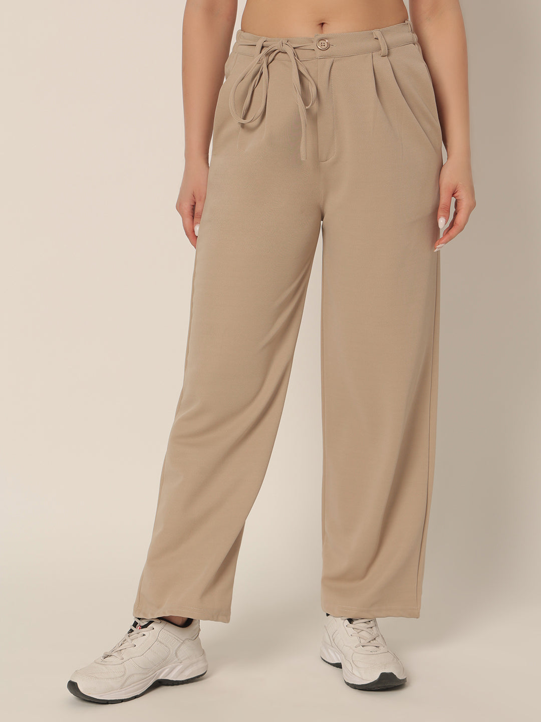 DRAWSTRING PANTS-BEIGE