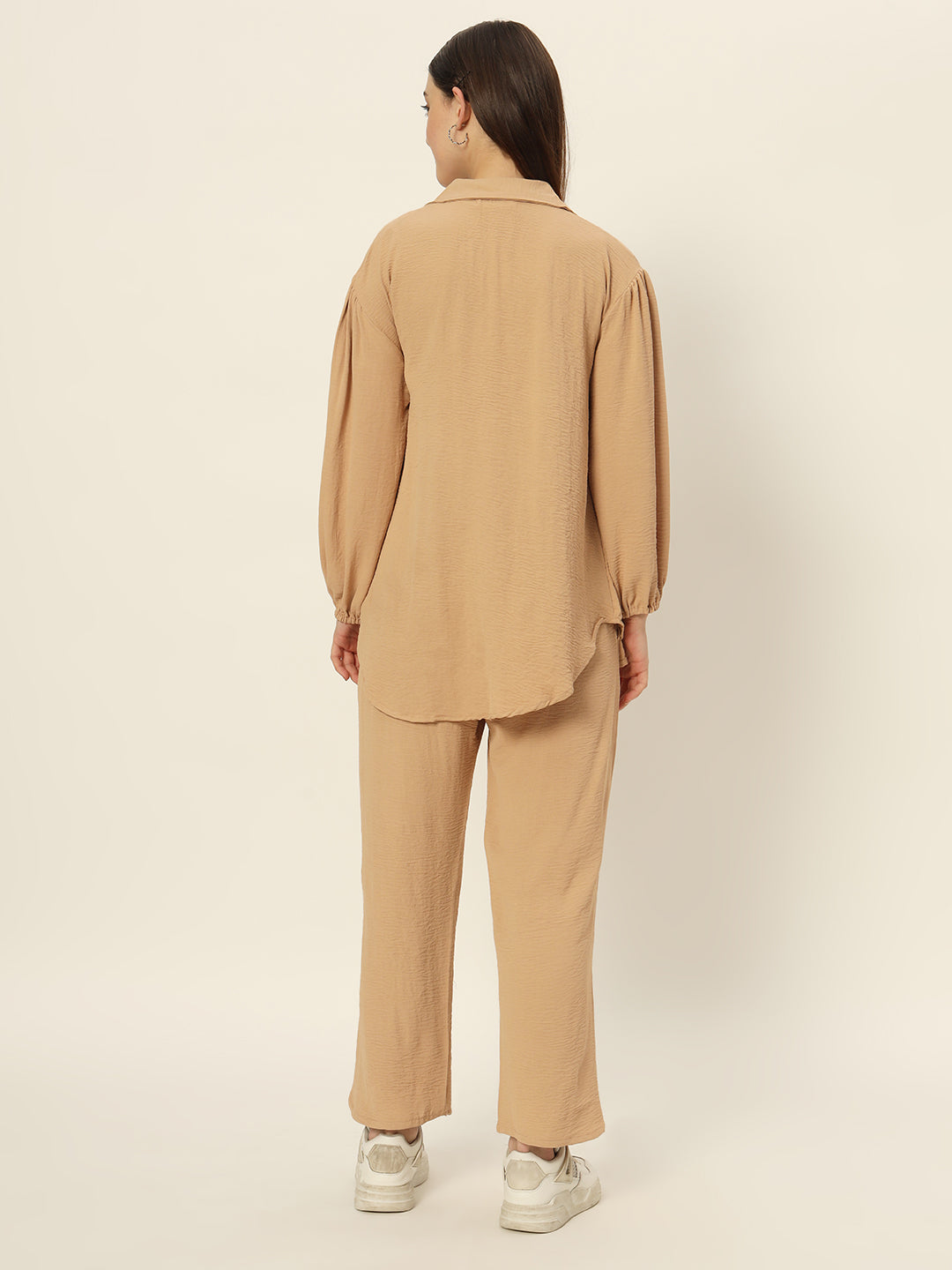 Dropshoulder Co ord set Tan