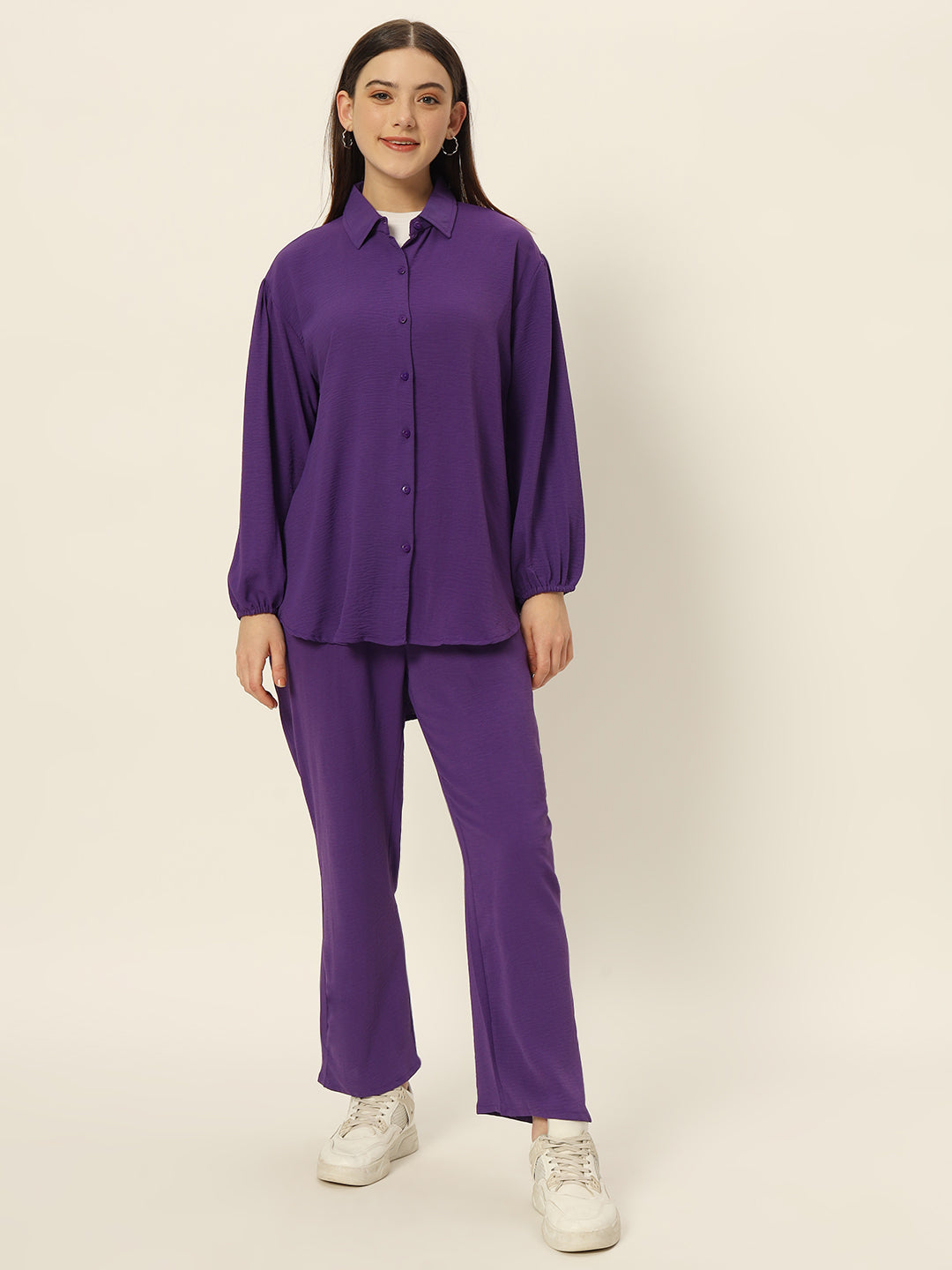 Dropshoulder Co ord set Purple