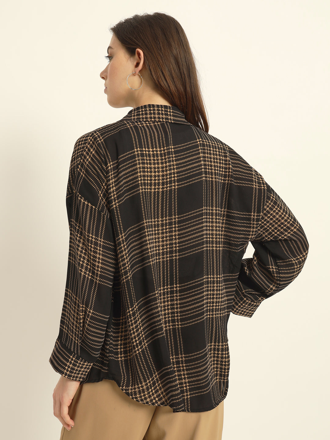 Classic Black Drop shoulder Check Shirt