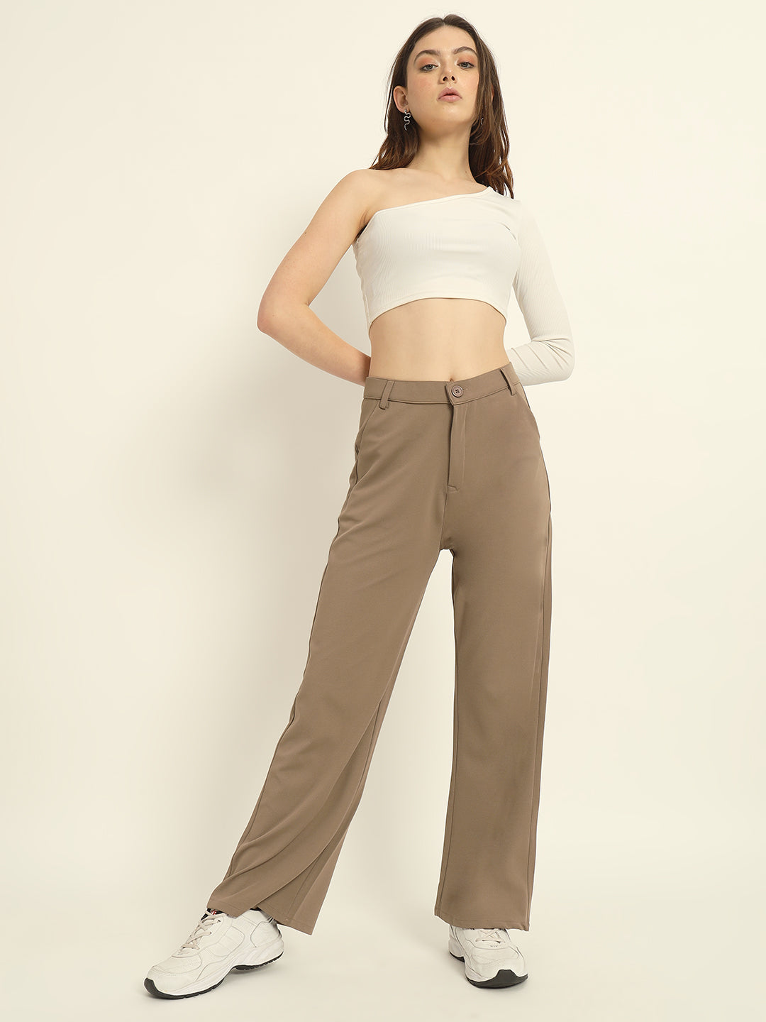 Korean Pants-Greyish brown