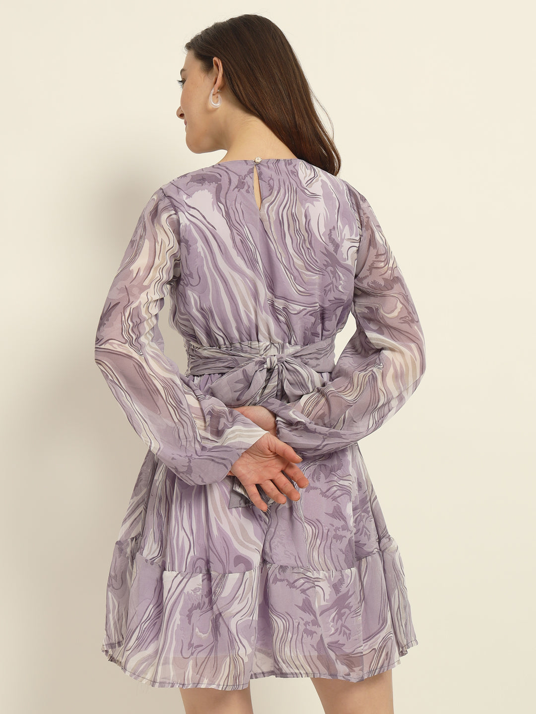 Women Abstract Dress-Lilac