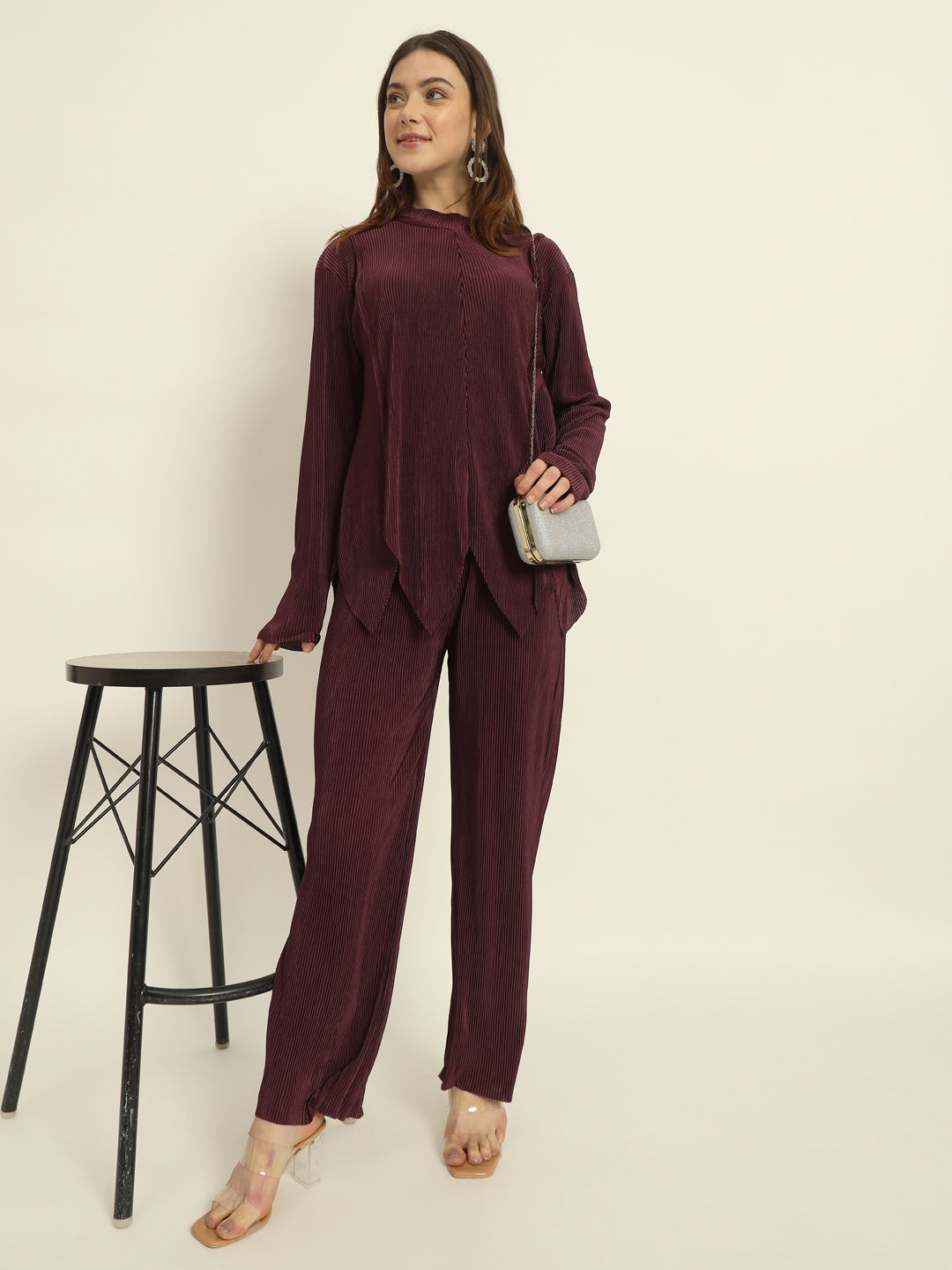 Pleated Wine Co ord set