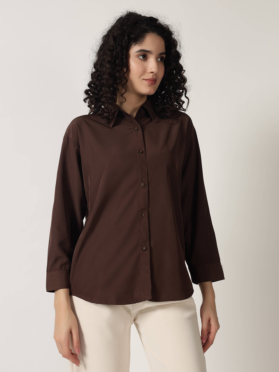 KOREAN FORMAL SHIRT-DARK BROWN