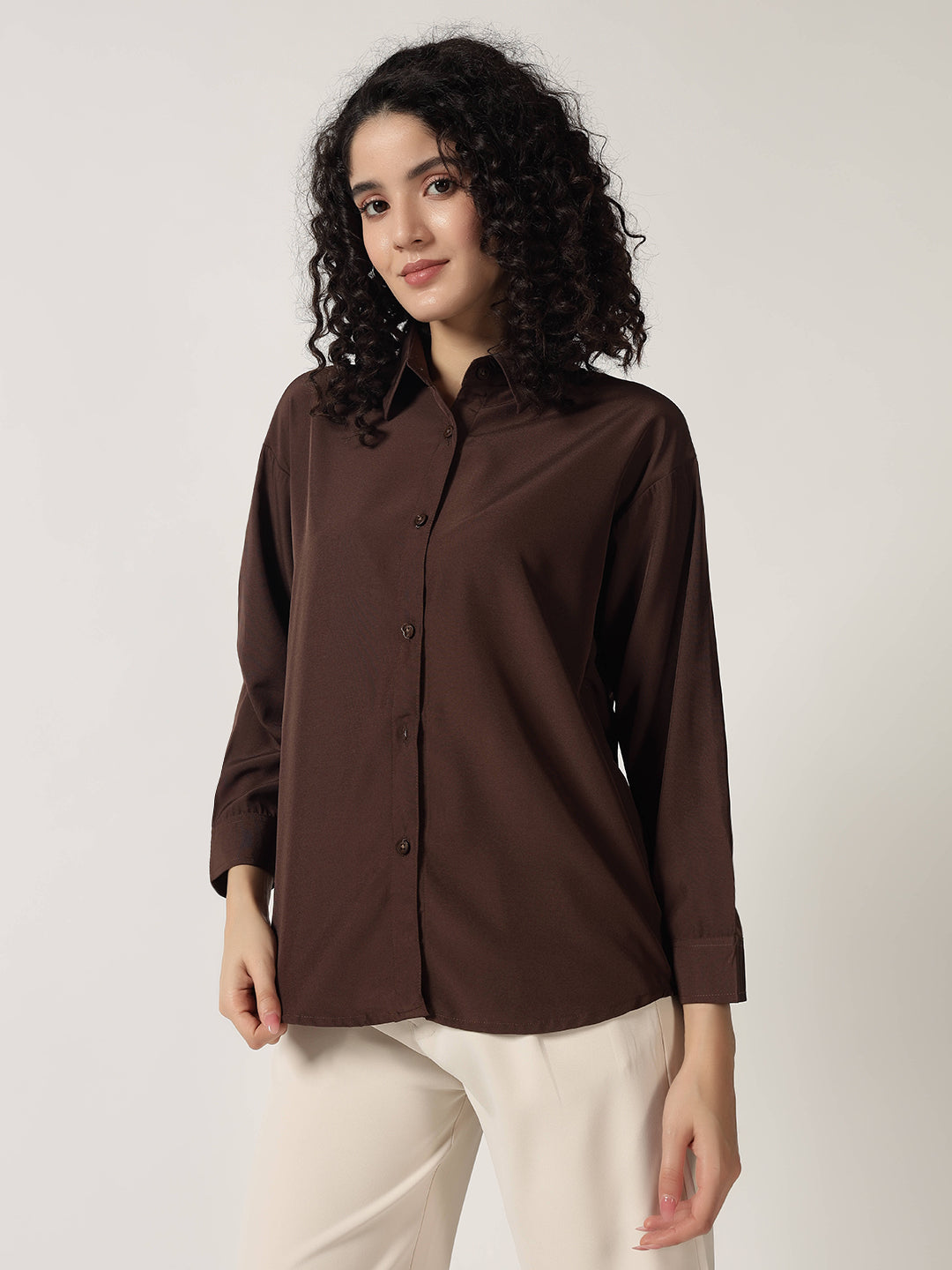 KOREAN FORMAL SHIRT-DARK BROWN