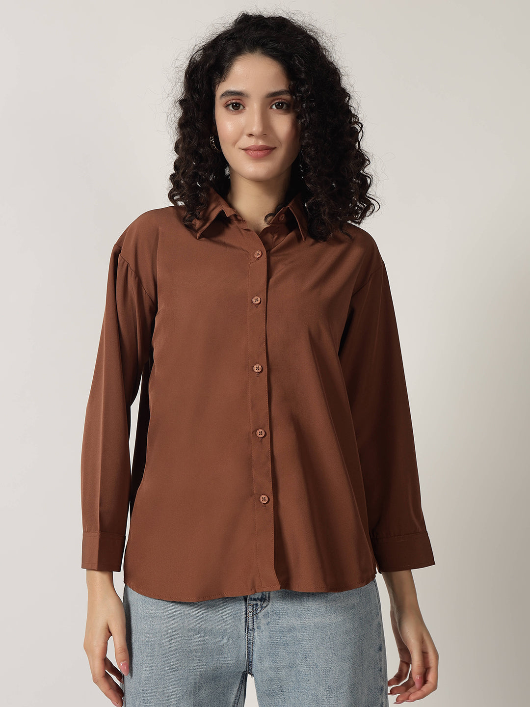 KOREAN FORMAL SHIRT-LIGHT BROWN