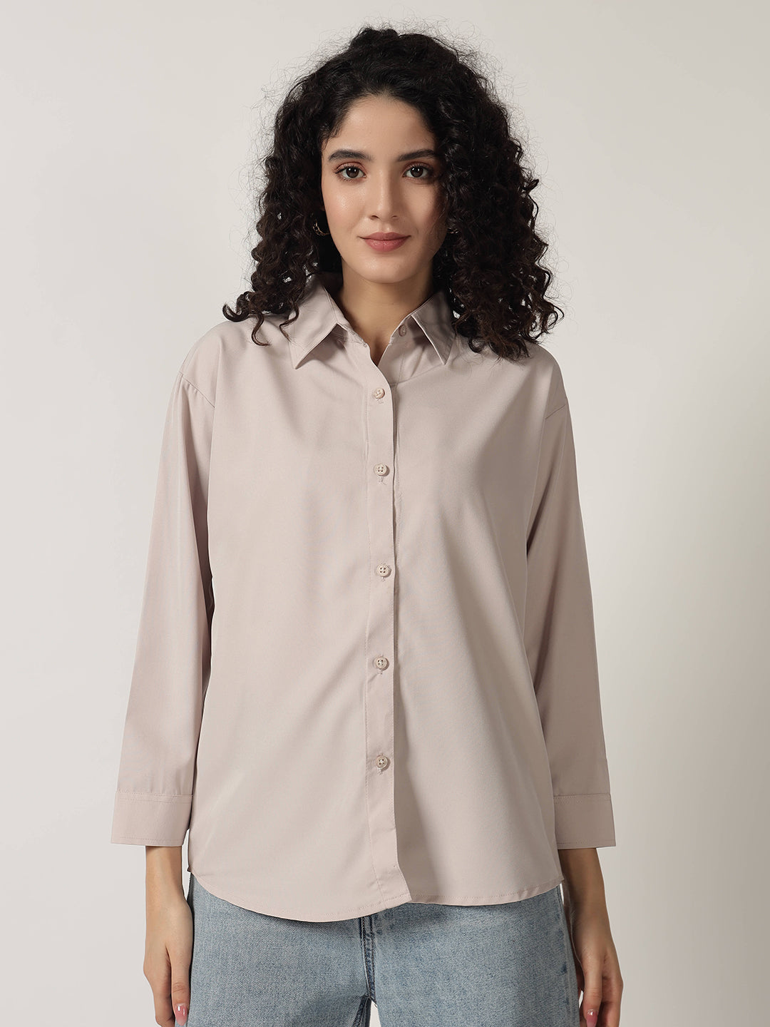 KOREAN FORMAL SHIRT-CREAM