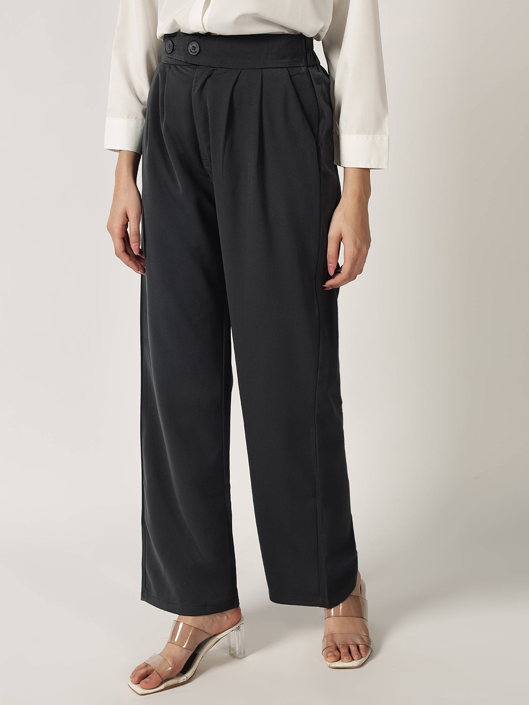 CLASSIC PLEATED TROUSER GREY