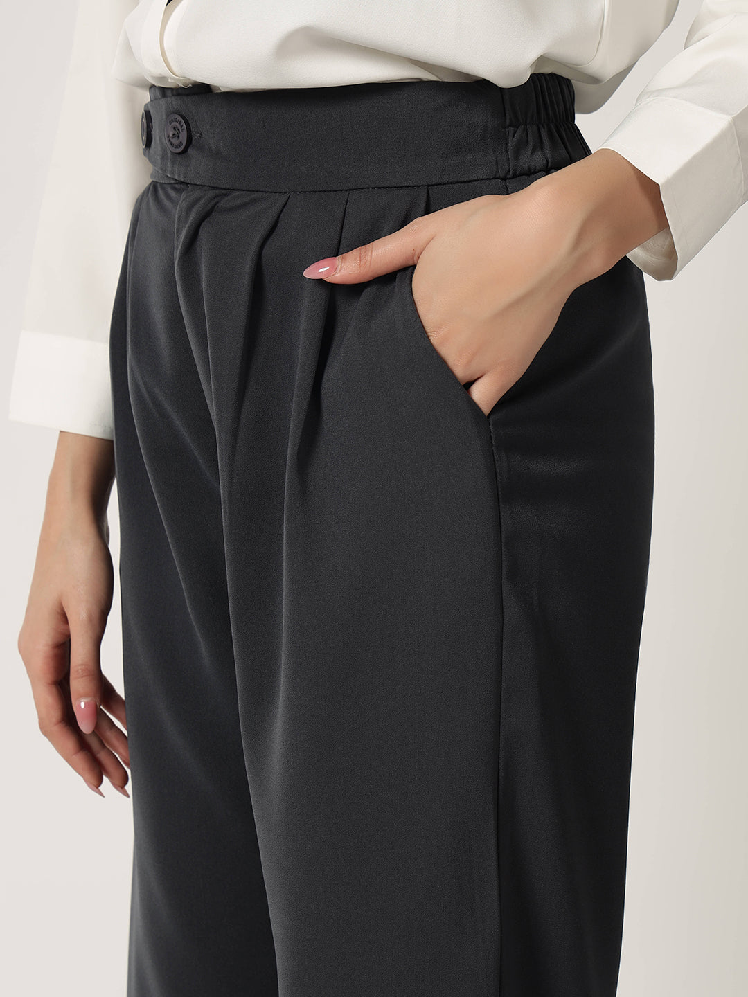 CLASSIC PLEATED TROUSER GREY