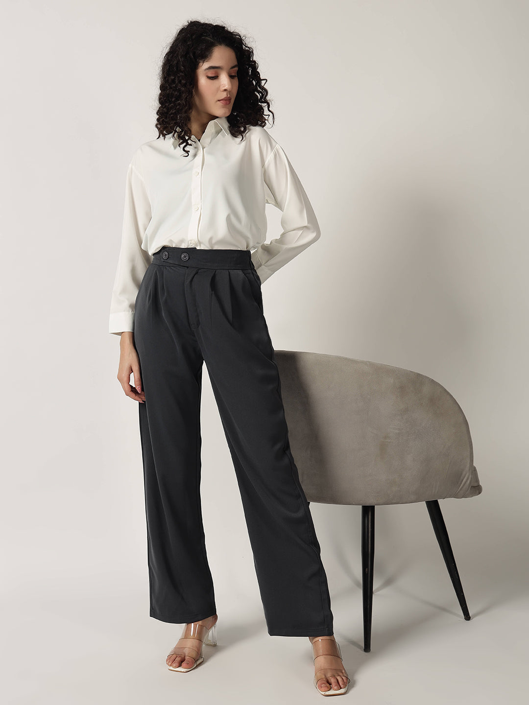 CLASSIC PLEATED TROUSER GREY