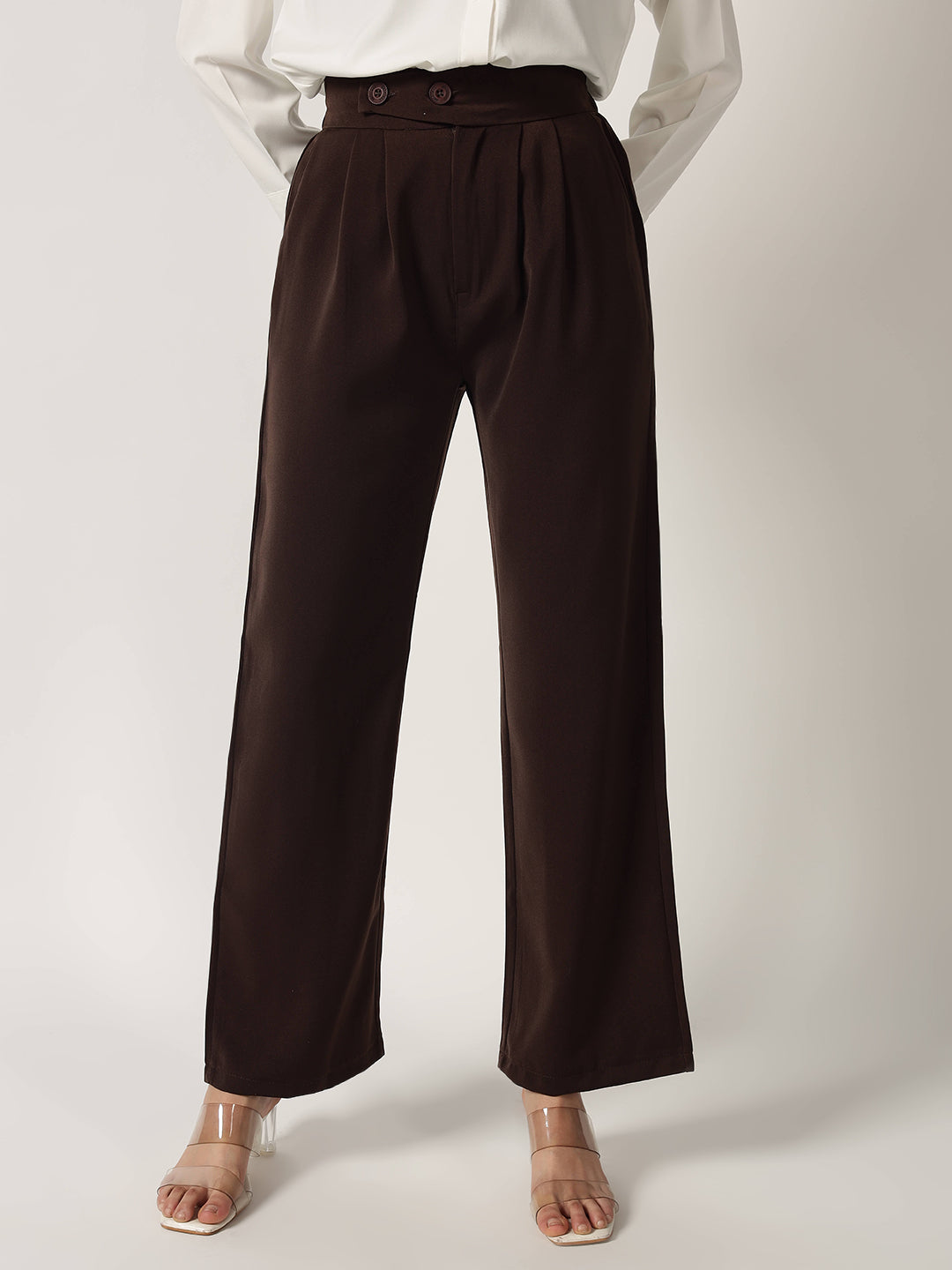 CLASSIC PLEATED TROUSER DARK BROWN