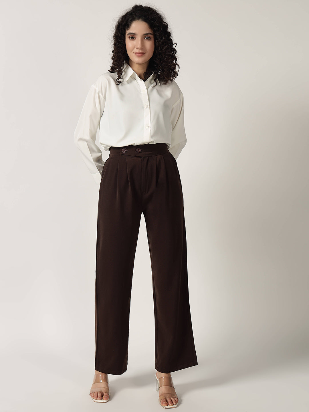 CLASSIC PLEATED TROUSER DARK BROWN