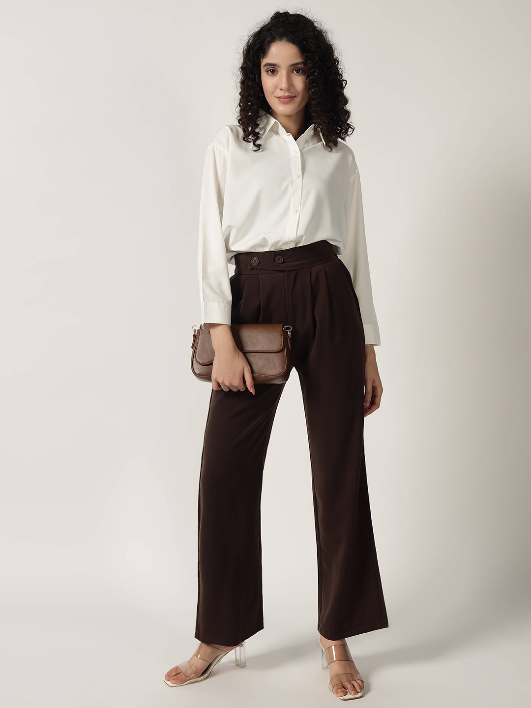 CLASSIC PLEATED TROUSER DARK BROWN