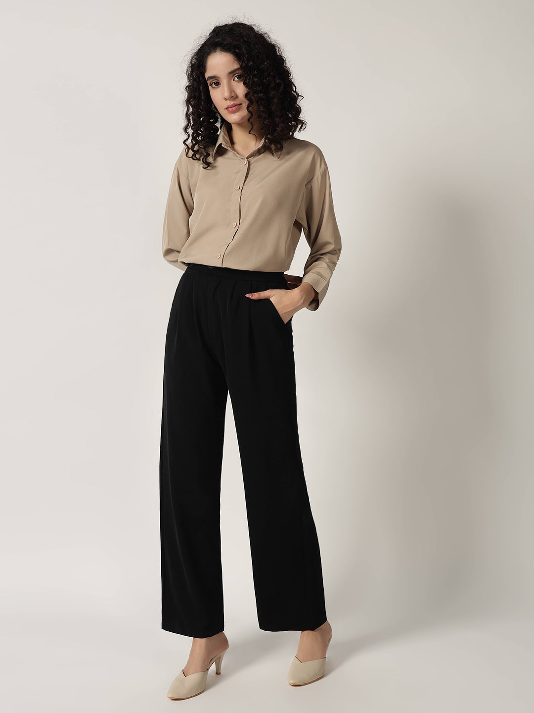 CLASSIC PLEATED TROUSER BLACK